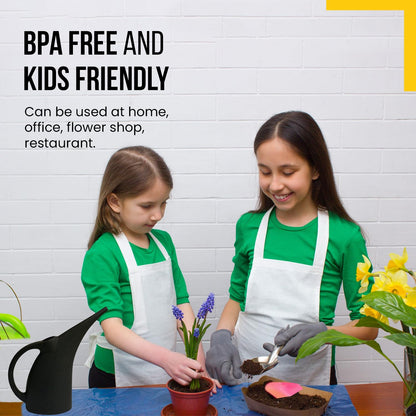 KP Kool Products Watering Can 1/2 Gallon - Small Watering Can for Indoor Plants - Outdoor Watering Can - Black Plant Waterer - Plastic Watering Can for Garden - 1 Pack