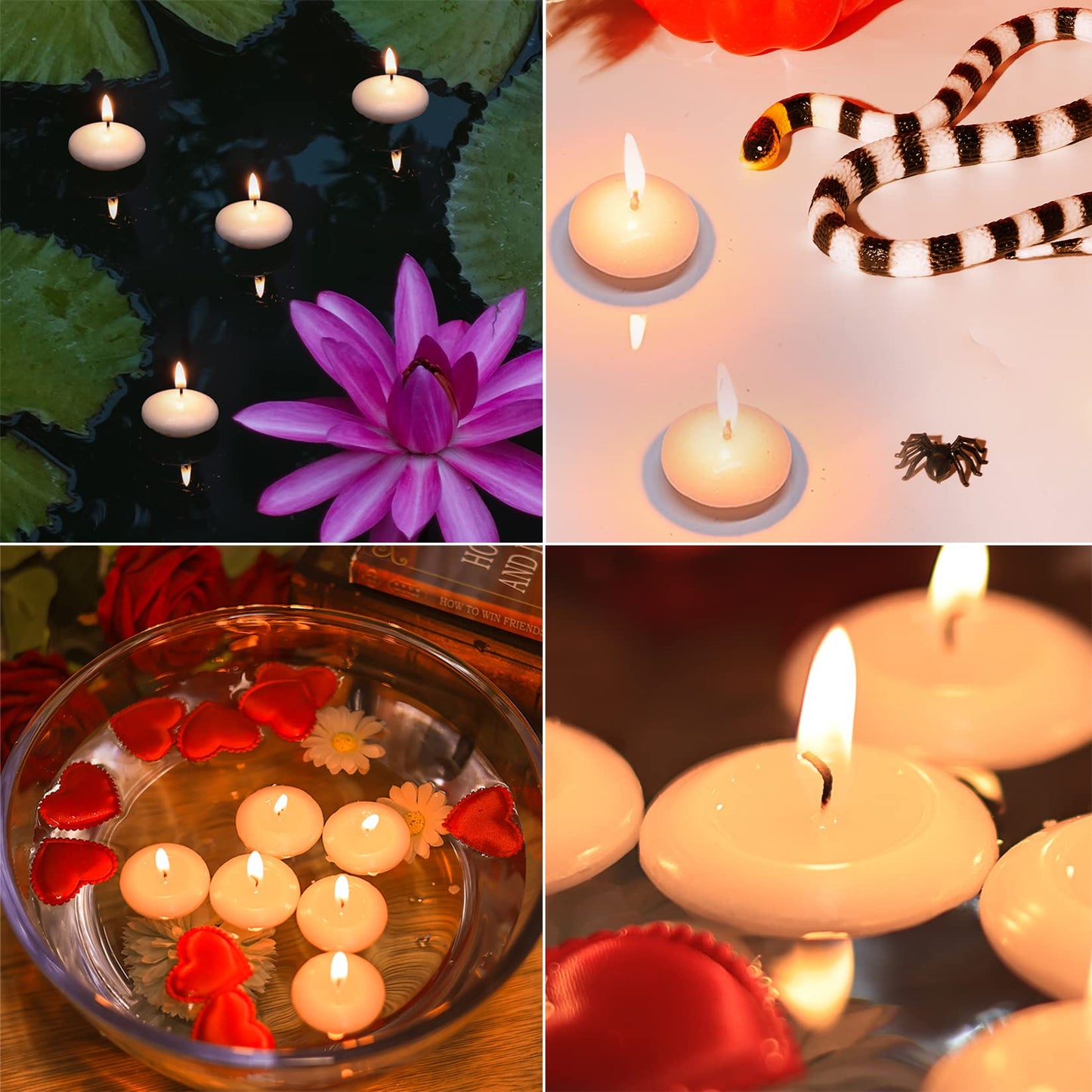 20 Pcs Floating Candles Centerpieces, 1.5 Inch Unscented Floating Candles Small Decoration for Valentine's Day, Thanksgiving, Wedding, Holiday, Parties and Home Decor