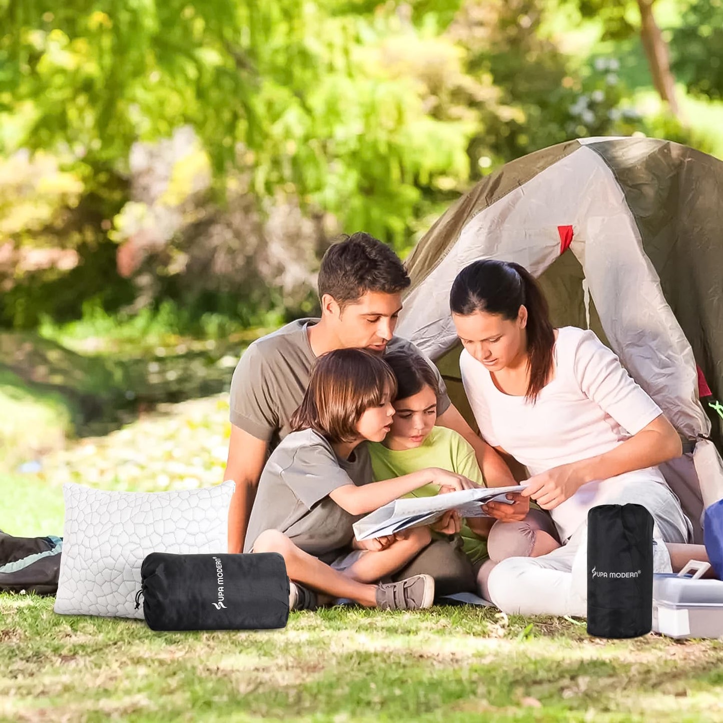 Cooling Bed Pillows for Sleeping 1 Pack Small Shredded Memory Foam Pillow Camping Pillow Travel Pillow - Compressible Medium Firm, Breathable Cover, ldeal Backpacking Hiking, Airplane and Car