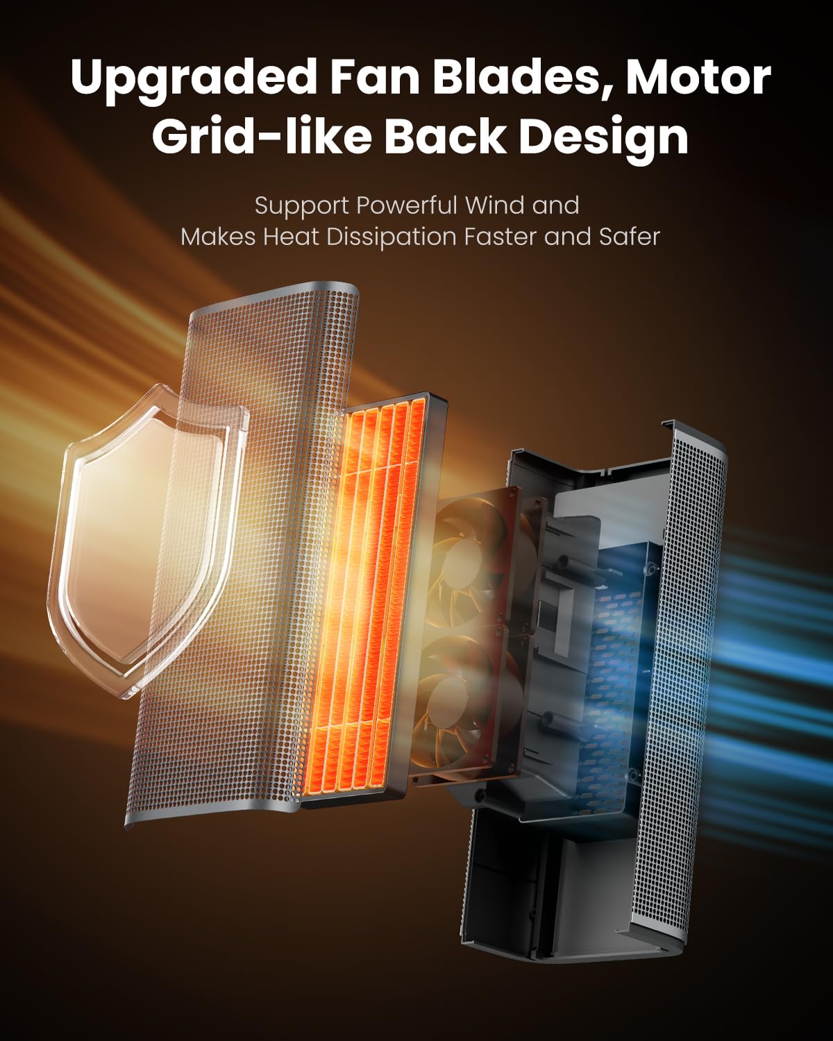 Gaiatop Space Heaters for Indoor Use, Portable Electric Heater with Thermostat, 1500W PTC Ceramic Room Heater with Remote, 5 Modes, 60° Oscillating, 12H Timer Fast Heating Bedroom Office Bathroom Home