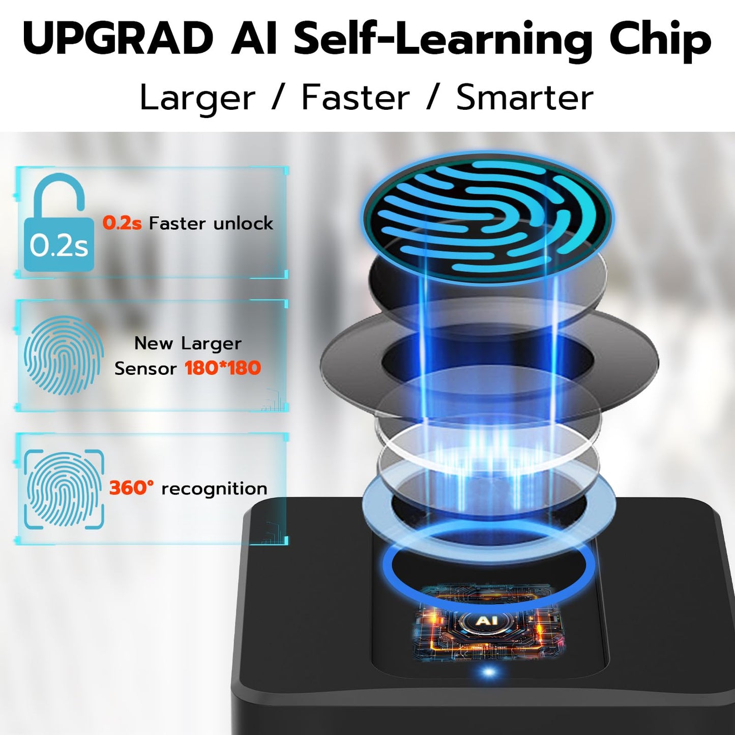 Fingerprint Padlock, Dhiedas Pad Lock with Fingerprint Bluetooth Key Waterproof Heavy Duty Combination Lock for Outdoor Fence Gate Shed Warehouse Gym Storage Yard