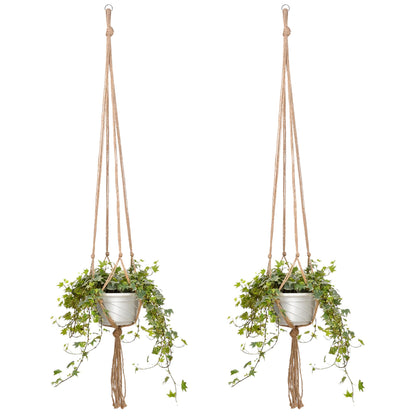 EBOOT 2 Pack 48 Inches Large Macrame Plant Hanger Rope to Hang Flower Pot Plant Holder for Indoor Outdoor Decorations, 4 Legs