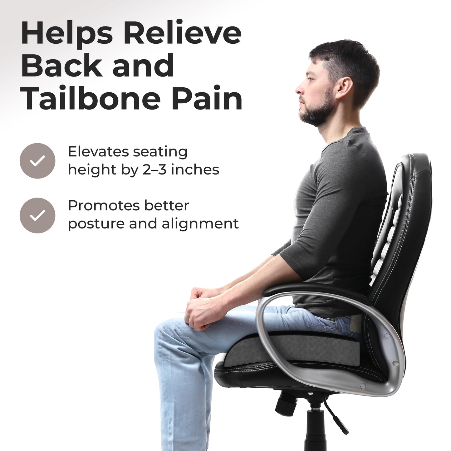 Kölbs Extra Large Seat Cushion, Stylish Plush Velvet Cover, X-Large Memory Foam for Office Chair, Floor Pillow, Cushion Back Pain Coccyx Pain Relief, Carry Handle (Extra Large)