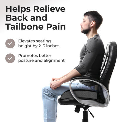 Kölbs Extra Large Seat Cushion, Stylish Plush Velvet Cover, X-Large Memory Foam for Office Chair, Floor Pillow, Cushion Back Pain Coccyx Pain Relief, Carry Handle (Extra Large)