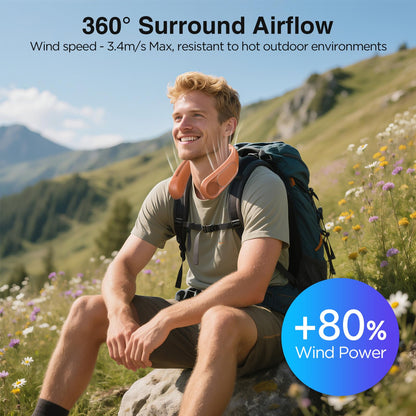 Hotsales Neck Fan, Hands Free Bladeless Neck Fans Portable Rechargeable, 6000 mAh Battery Operated Wearable Personal Fan, Cooling Neck Fan, 3 Speeds, USB Fan Gifts for Men, Women, Travel, Outdoor