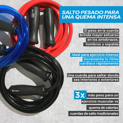 Elite Jumps Muay Thai 2.0 Weighted Jump Rope - Designed for High-Intensity Training, Muay Thai, & MMA Workouts - Heavy 1.2lb PVC Jump Ropes for Fitness