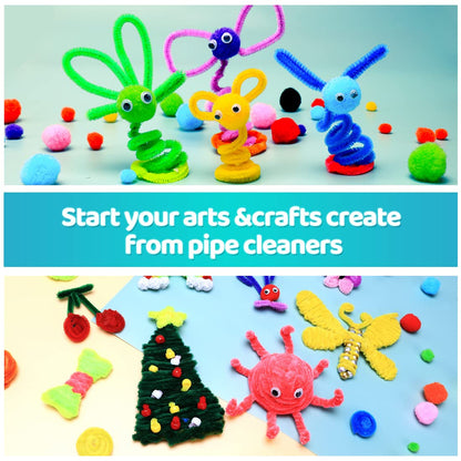 Iooleem 200pcs Black Pipe Cleaners, Chenille Stems, Pipe Cleaners for Crafts, Pipe Cleaner Crafts, Art and Craft Supplies.