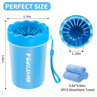 Dog Paw Cleaner, Dog Paw Washer, Paw Muddy Paw Cleaner, Pet Foot Cleaner for Small Medium Large Breed Dogs/Cats (with 3 absorbent towel)