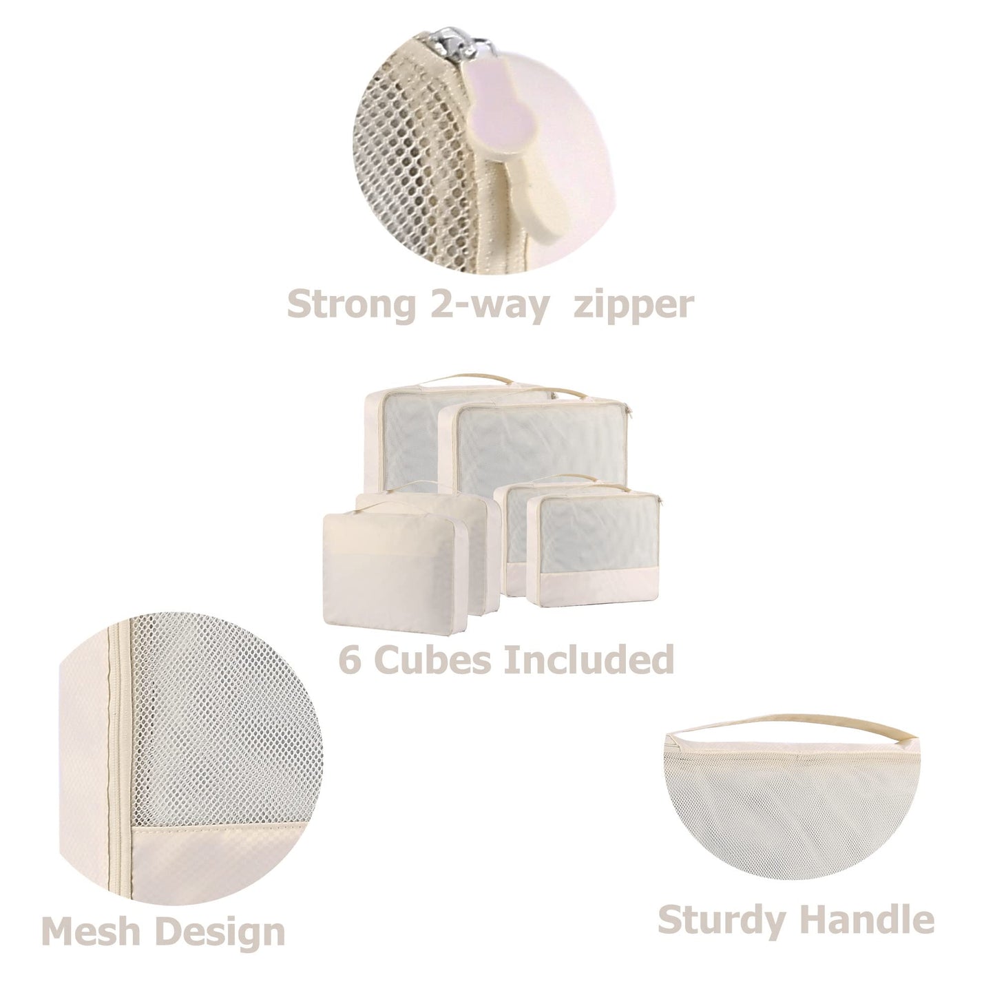 DoubleTrip Packing Cubes for Suitcases Carry on Luggage Organizer 6 Set Travel Accessories Lightweight Storage Bag Space Saver Clothes Pouch Large