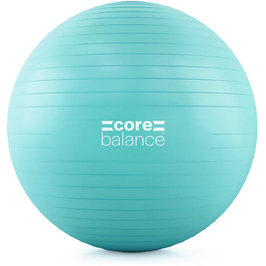 Core Balance Exercise Ball for Workouts, Anti-Burst and Slip Resistant, Swiss Yoga Ball for Pregnancy, Stability, Fitness and Physical Therapy, 4 Sizes, with Pump (25" / 65cm Teal)