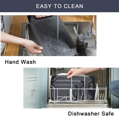 Cutting Boards for Kitchen, Large-Small Cutting Board Set of 3, Dishwasher Safe, Juice Groove, Easy Grip Handle, Non-Slip Rubber Cutting Board