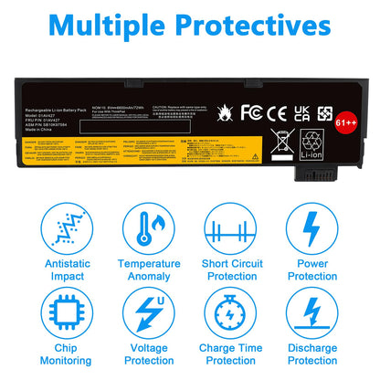72Wh 61++ 01AV427 01AV425 Battery for Lenovo ThinkPad T480 T470 P51S P52S T570 T580 A485 A475 TP25 Series SB10K97584 SB10K97585 01AV490 01AV492 X50M08812 4X50M08812 01AV422 01AV423 01AV428