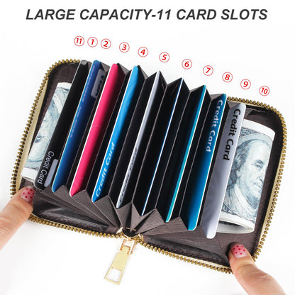 EcoVision Credit Card Wallet, RFID Card Case Wallet, Zipper Card Cases Holder for Men Women, RFID Blocking, KeyChain Wallet, Compact Size Card Organizer Case for Women