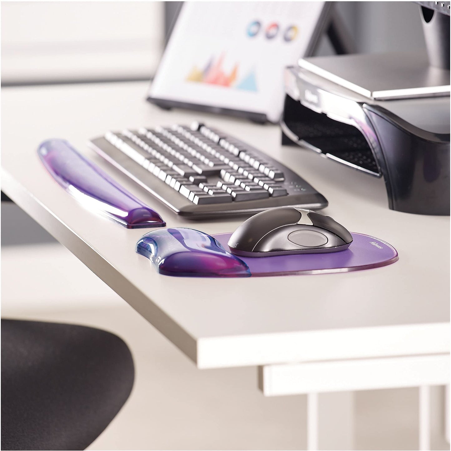 Fellowes Crystals Gel Keyboard Wrist Rest - Purple (91437)