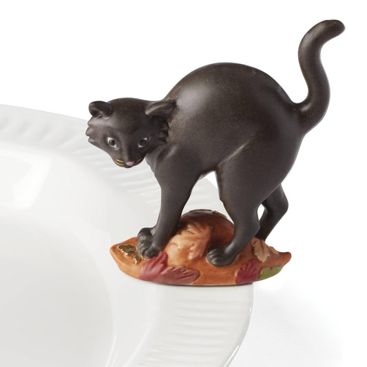 Lenox Profile Poppers, Spooky Cat Popper Figurine, Halloween Decor Indoor, Painted Porcelain, Halloween Table Decorations, Black Cat Decoration, Fall Decor for Home, Dinner Table Decoration (1 Piece)