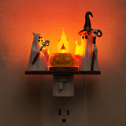 L LOHAS LED Halloween Night Light,Ghost Campfire Nightlight,Campfire Flickering Night Lights Plug into Wall,Halloween Decorations for Party,Adults,Kids,Gift