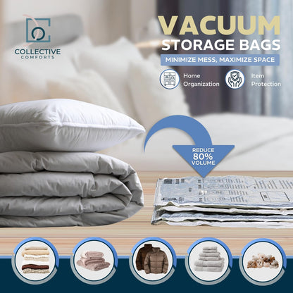 8 pack XXL Jumbo Vacuum Storage Bags - Vacuum Seal Bags for Clothing, Bedding, Blankets - Storage And Organization – Space Saver Vacuum Storage Bags - 4XXL (47x35in) + 4Jumbo (39.5x31.5in)