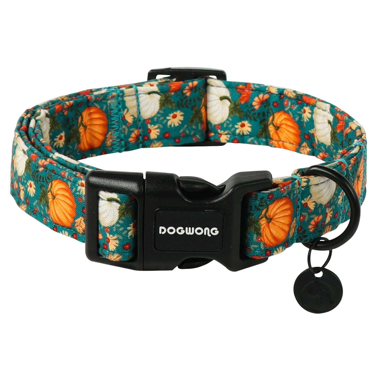 DOGWONG Fall Dog Collar, Pumpkin Thanksgiving Dog Collar Adjustable Soft Natural Fabric Pet Dog Collars Cute Holiday Puppy Necklace for Small Medium Large Dogs
