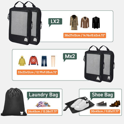 Compression Packing Cubes for Travel, Lightweight 6 Set Bags Cruise Must Haves for Luggage Carry On Suitcase and Clothes Organizer, Durable Vacation Essentials and Accessories Gifts for Women and Men