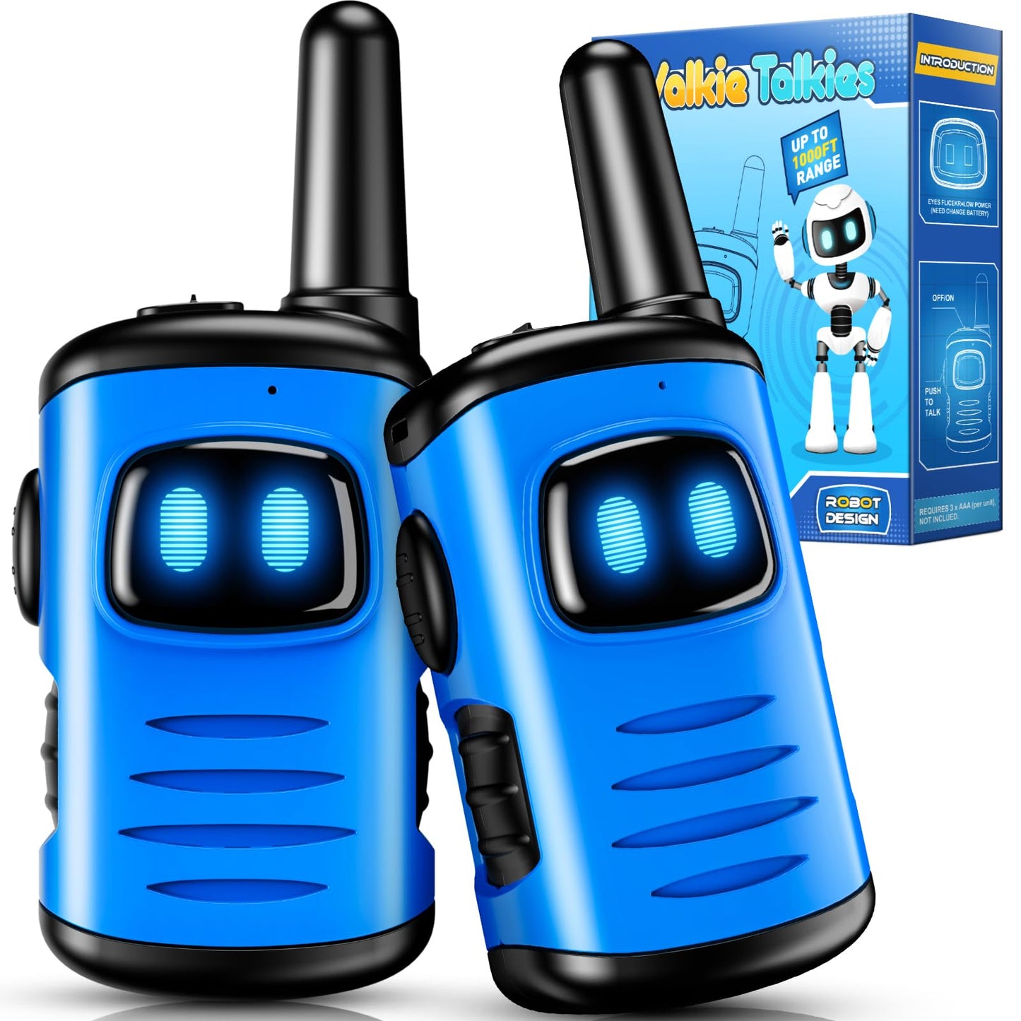 Kids Walkie Talkies Toys for Boys: comedyfun Mini Robots Walkies Talkies 2 Pack Birthday Gifts for 3 4 5 6 7 8 Year Old Boys Toys Age 4 5 6 7 8 Camping Outdoor Games