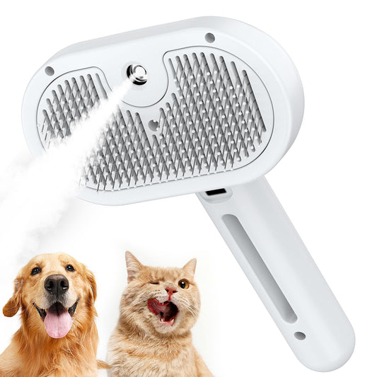 Katoggy Spray Cat Brush, Self Cleaning Dog Steam Brush, Easy To Clean, Remove Static Flying Hair Steam Grooming for Cats and Dogs