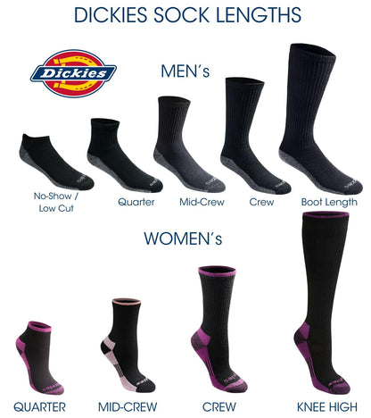 Dickies Men's Dri-tech Original Moisture Control Crew Socks Multipack, Black (6 Pairs), Shoe Size: 6-12, Pack of 6