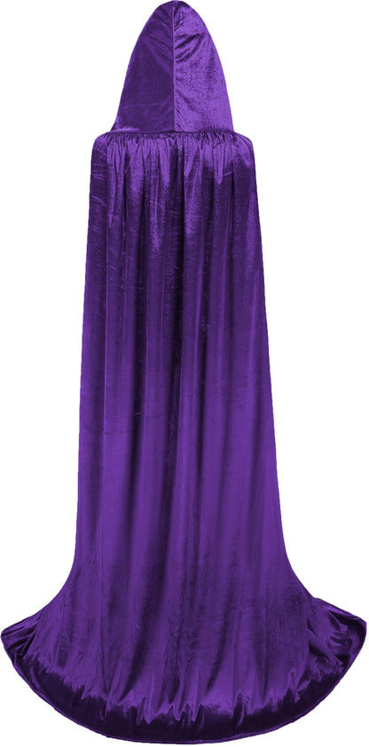 Dreamture Unisex Halloween Costume Cape Hooded Velvet Cloak for Men and Womens