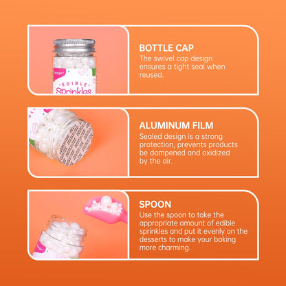 Halloween Sprinkles for Cake Decorating, Food Grade 50g/bottle, Jimmies Sprinkles, Pumpkin Sprinkles, Fancy Sprinkles for Cupcake Decorating, Baking, Toppers Cookies