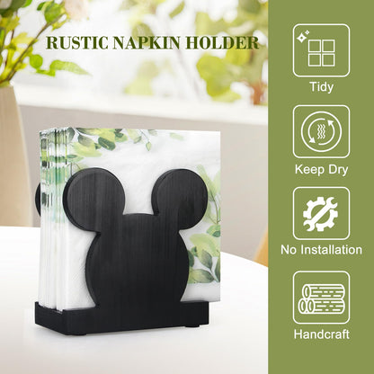 Cute Wooden Napkin Holder for Table Decor Kitchen Bathroom Desk Accessories Modern Cocktail Funny Decorative Xmas Home Decor Farmhouse Wood Cool Christmas