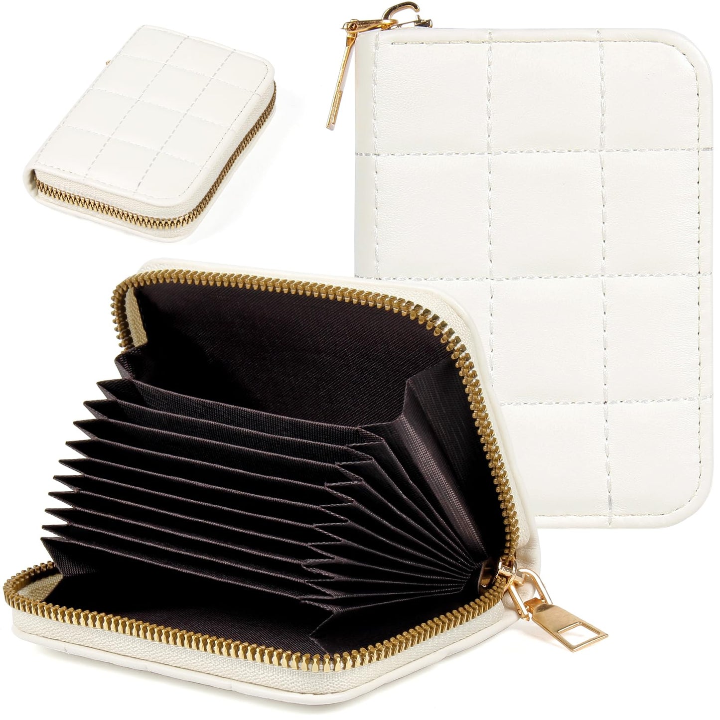 EcoVision Credit Card Wallet, RFID Card Case Wallet, Zipper Card Cases Holder for Men Women, RFID Blocking, KeyChain Wallet, Compact Size Card Organizer Case for Women