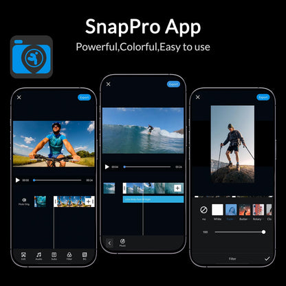 icefox i8 Action Camera with 4K 60FPS 20MP, 5X Zoom, Underwater Waterproof Camera with Optimized EIS, Video & Photo Editing by Snap Pro App, WiFi Remote Control for Diving, Cycling and Vlogging