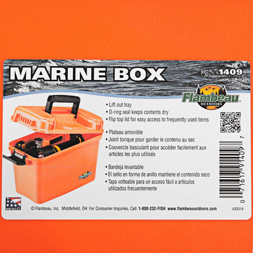 Flambeau Outdoors 1409 Marine Dry Box, 14", Orange