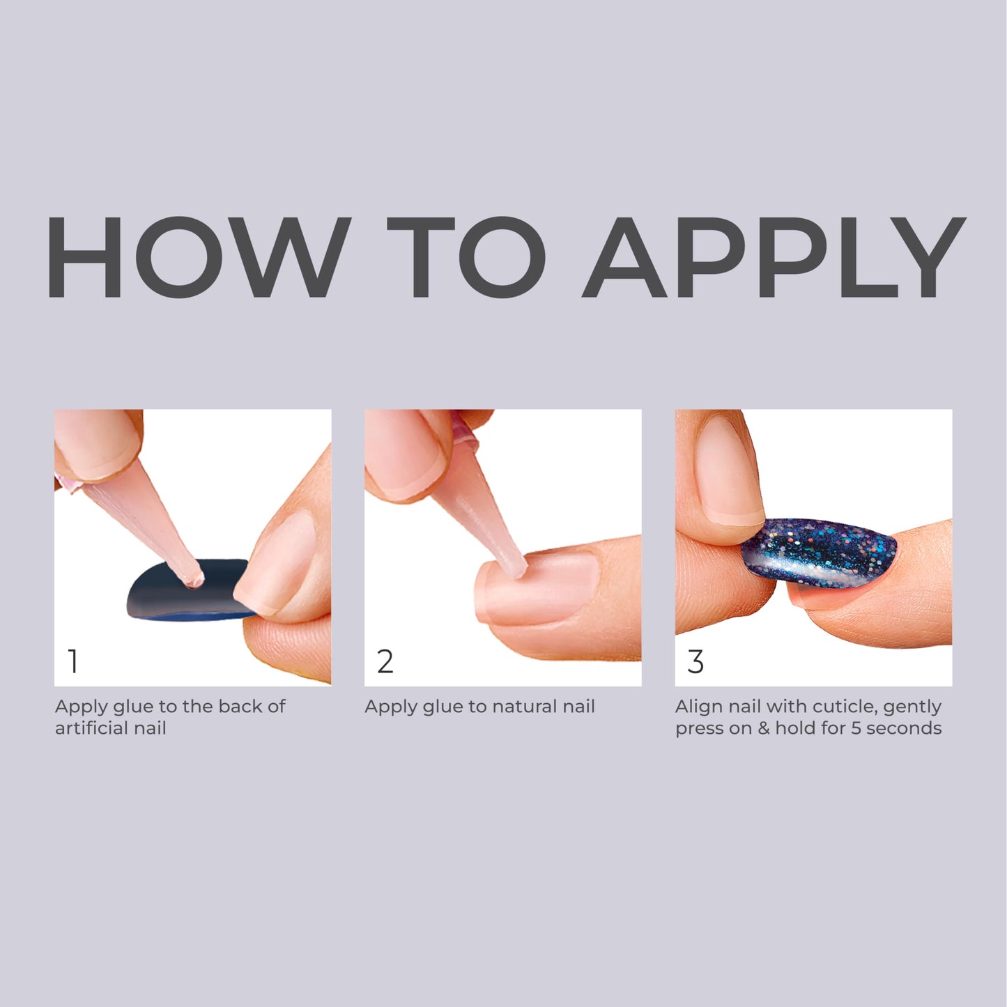 KISS Salon Acrylic, Press On Nails, Nail glue included, 'Flame', Dark Black, Short Size, Coffin Shape, Includes 28 Nails, 2g glue, 1 Manicure Stick, 1 Mini File