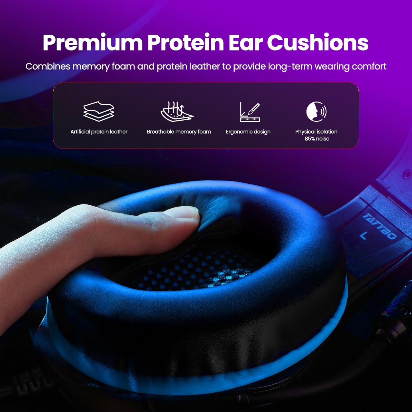 Gaming Headset for PC, Ps5, Switch, Mobile, Gaming Headphones for Nintendo with Noise Canceling Mic, Deep Bass Stereo Sound