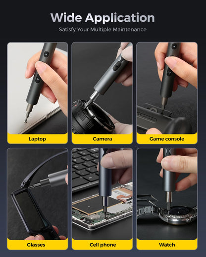 LIFEGOO Mini Electric Screwdriver, 62 in 1 Cordless Precision Power Screwdriver Set with 48 Bits, LED Lights Magnetic Mat, Rechargeable Portable Repair Tool Kit for Phone Watch Camera Laptop PC