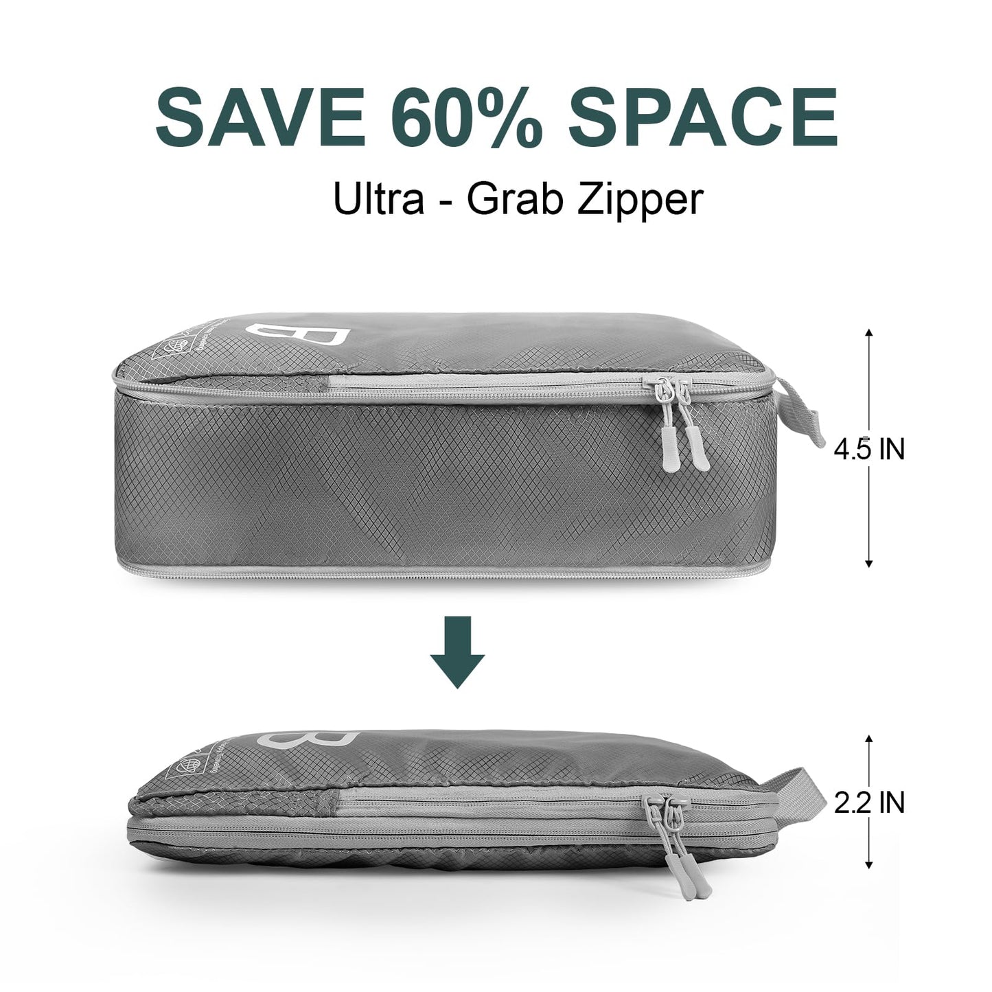 Compression Packing Cubes for Travell - Premium 361D Fabric Packing Cubes with Smooth Zippers, Space-Saving Compression Bags for Travell, Luggage Organizers for Clothes, Shoes, and Accessories