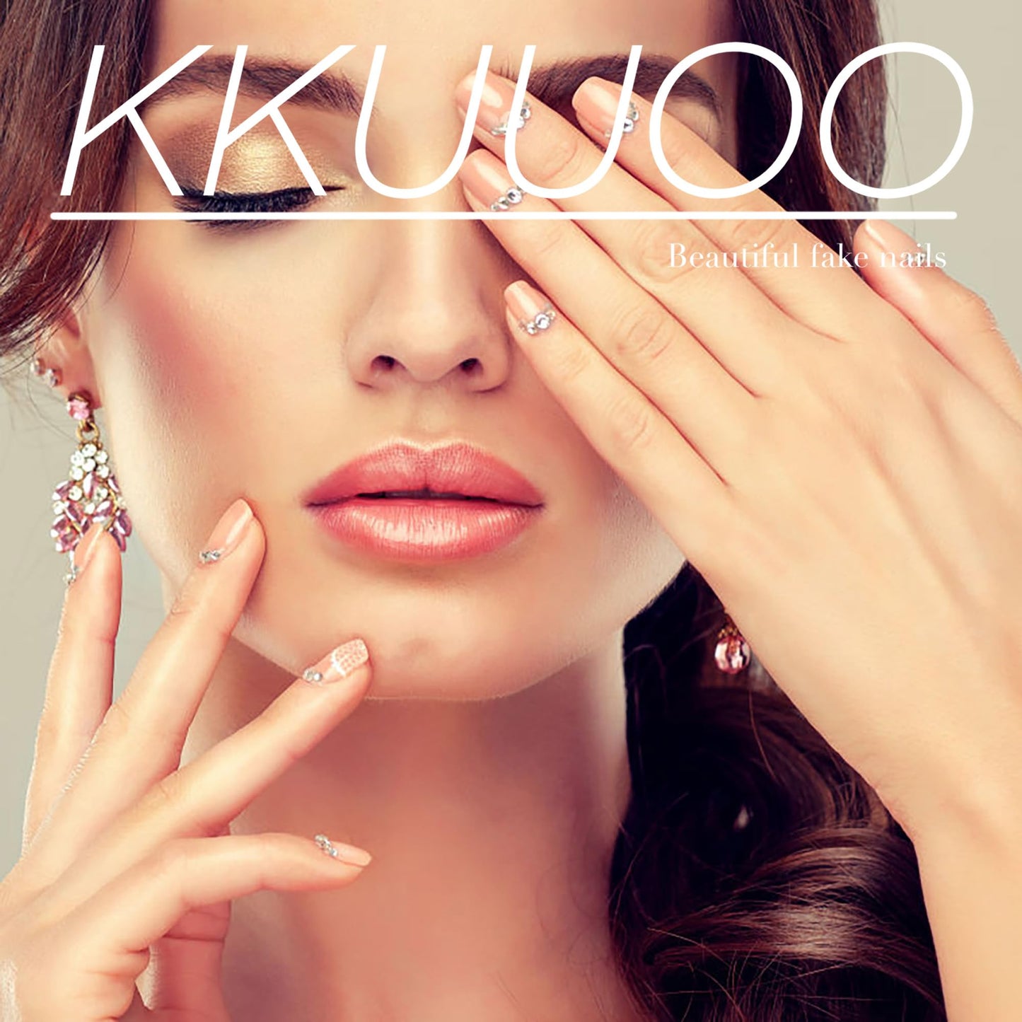 KKUUOO Stiletto Press-on Nails - Goth Fake Nails with Skull & Black Rose Design, Rhinestone Full Cover Acrylic Nails, 24pcs for Women, Girls & Halloween Manicure