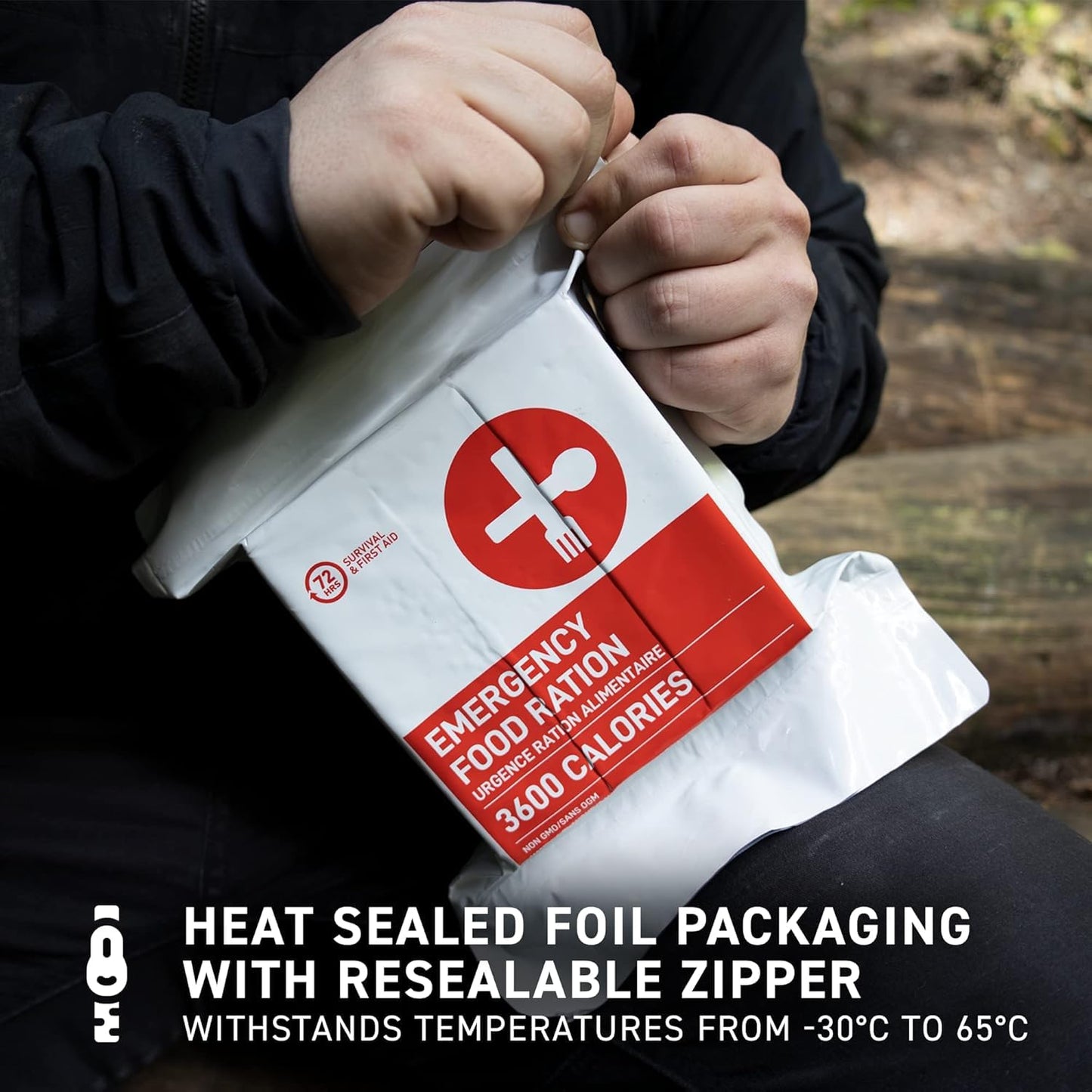 72HRS Food Ration Bar Emergency Rations (1 PACK), 3600 Calories for 72 Hours, 5 Year Shelf Life Emergency Kit for Bug Out Bag Backpack for Survival Kits Supplies and Emergency Food Supply