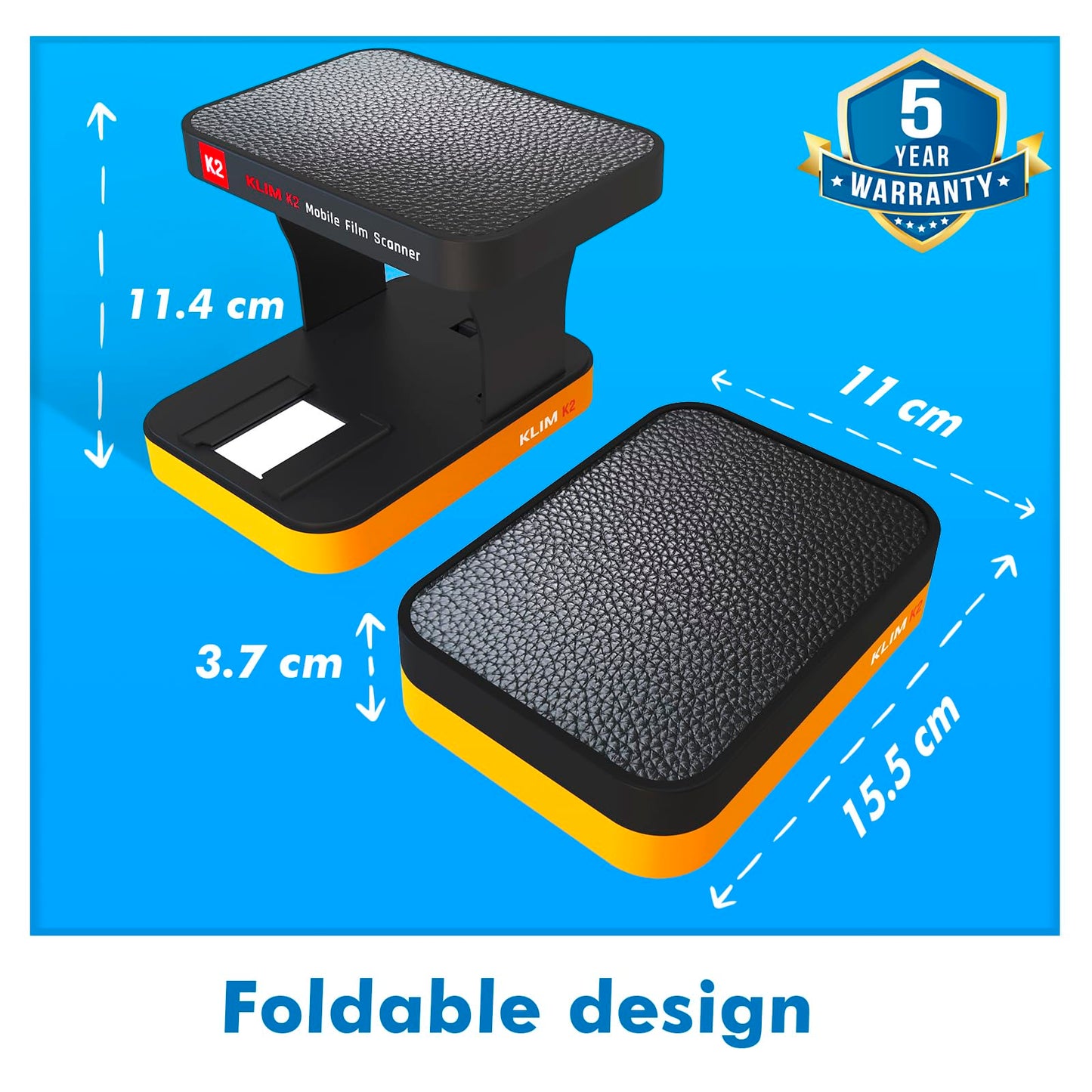 KLIM K2 Mobile Photo Digitizer 35mm - Positive & Negative Conversion - Slide and Photo Scanner - Color Developing Kit Essential - Your Own Service for Developing Negatives at Home