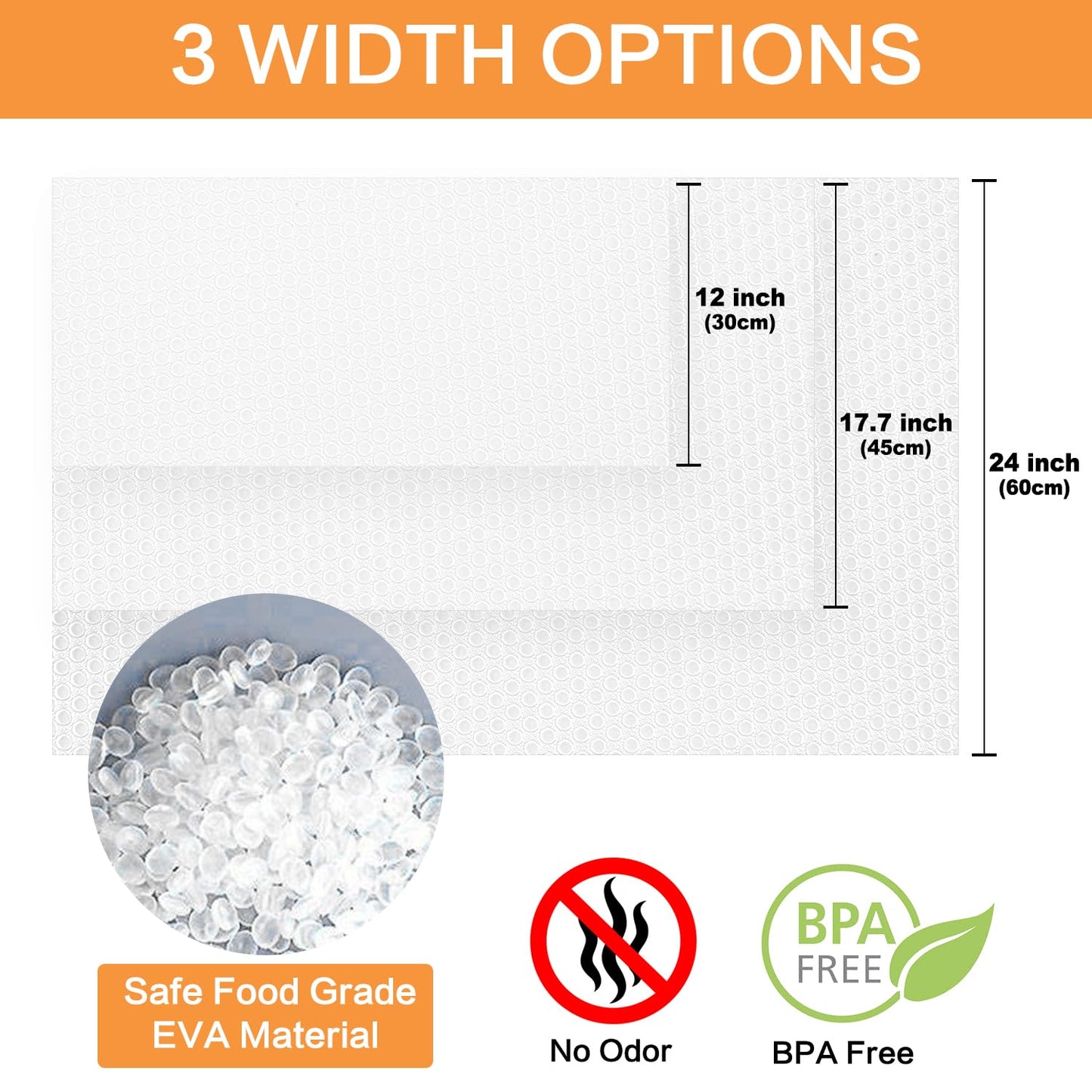 Bloss Clear Shelf Liner 11.8 x 59 Inch Non Adhesive Drawer Liner, Kitchen Cabinet Liners, Washable Cupboard Liner for Shelves, Refrigerator, Dresser