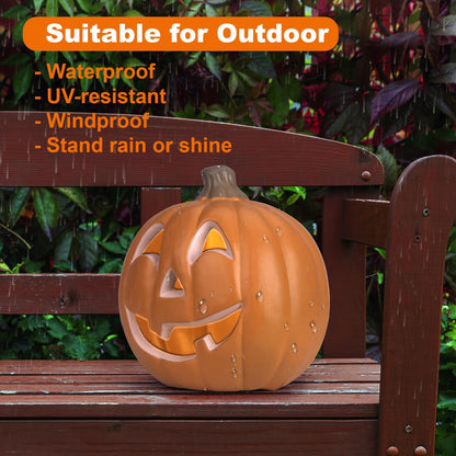 Halloween Pumpkin Lantern, Jack o Lanterns Light Up Pumpkin Decorations, Lighted Pumpkin with LED Bulb Indoor/Outdoor Pumpkin Decoration 11in