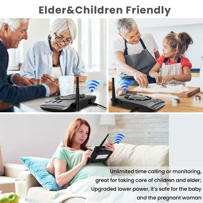 Hands-Free Intercoms Wireless for Home Business, Wuloo Upgrade Two Way Audio Intercom System for Elderly, Full Duplex Room to Room Intercom with 5280 ft Range Clear Sound Anti-Interference, Pack of 2