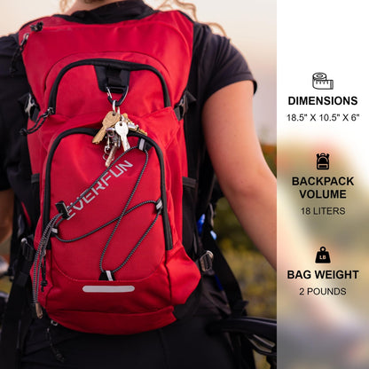 EVERFUN Hydration Backpack 18L Hiking Water Backpack with 3L Water Bladder, Women Men Hydration Pack Insulated Daypack Lightweight Hydropack with Rain Cover for Hiking, Cycling, Running, Festivals