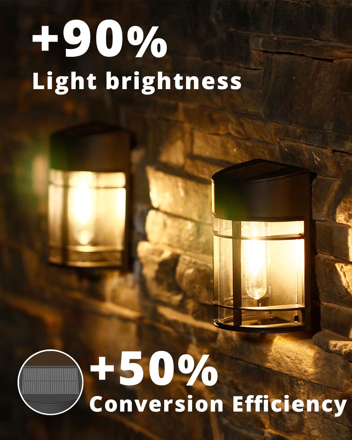 DOESLAG Solar Fence Lights Outdoor, 8 Pack Waterproof Solar Lights Outdoor, Outdoor Solar Light Fence Light for Garden Fence Post Step Stair Backyard