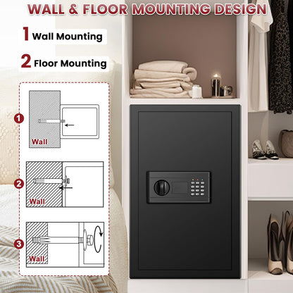 3.5 Cu ft Large Fireproof Safe, Safe Box Fireproof Waterproof, Digital Security Home Safes With Programmable Keypad & Removable Shelf, Fire Proof Safes for Home Document Money Firearm Valuables