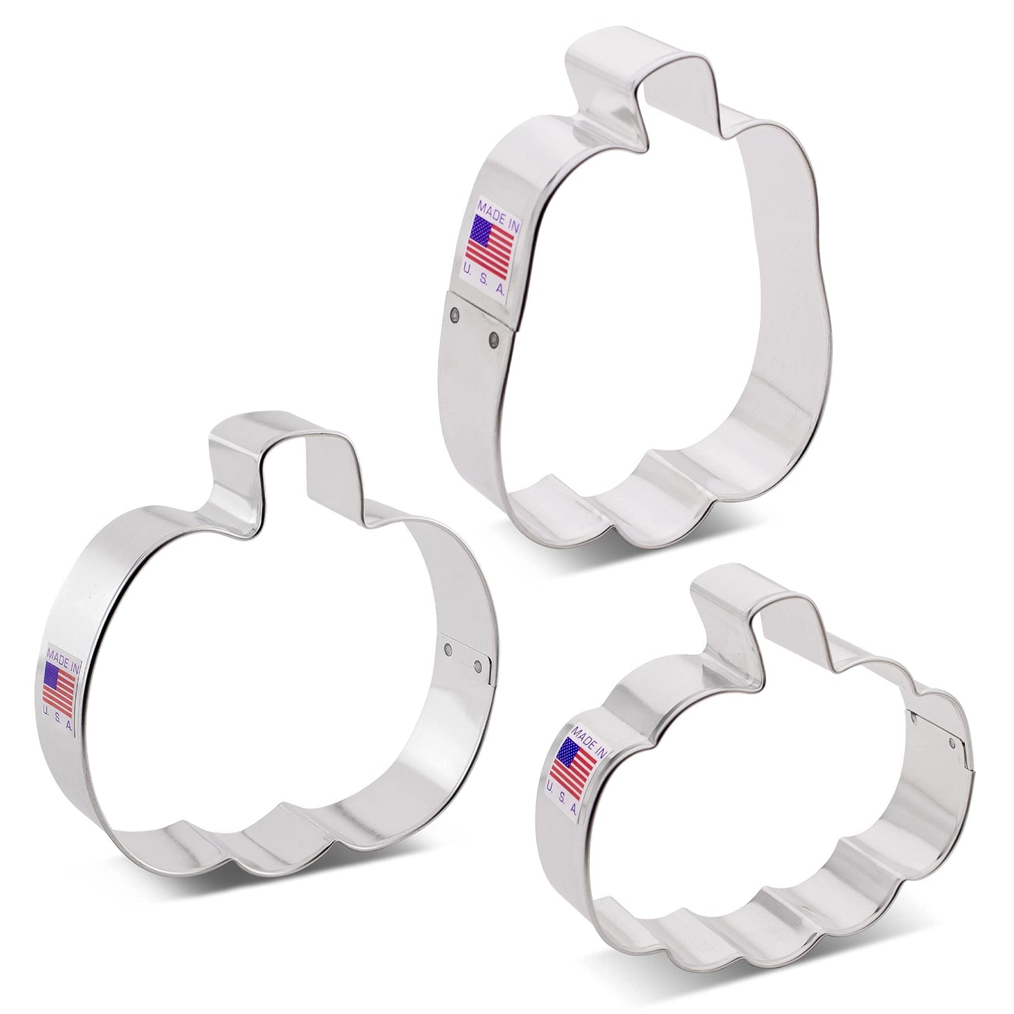 Halloween & Thanksgiving Pumpkin Patch Cookie Cutters 3-Pc. Set Made in USA by Ann Clark