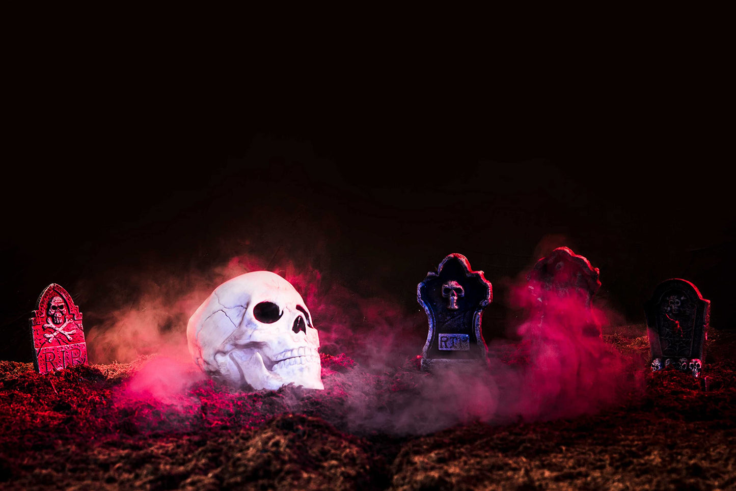 Halloween Lights Mist Maker,Halloween fog Machine Ultrasonic Mist Water Pond Fogger 12 LED Red Yellow and Blue Light Flashes for Halloween Party Decorations and Rockery Fishtank Vase Birdbath Deco