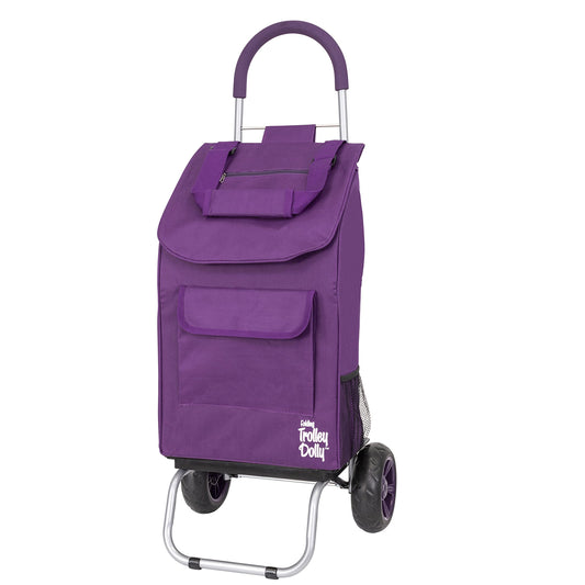 dbest products Trolley Dolly Purple Foldable Shopping cart for Groceries with Wheels and Removable Bag and Rolling Personal Handtruck Standard, 1 unit