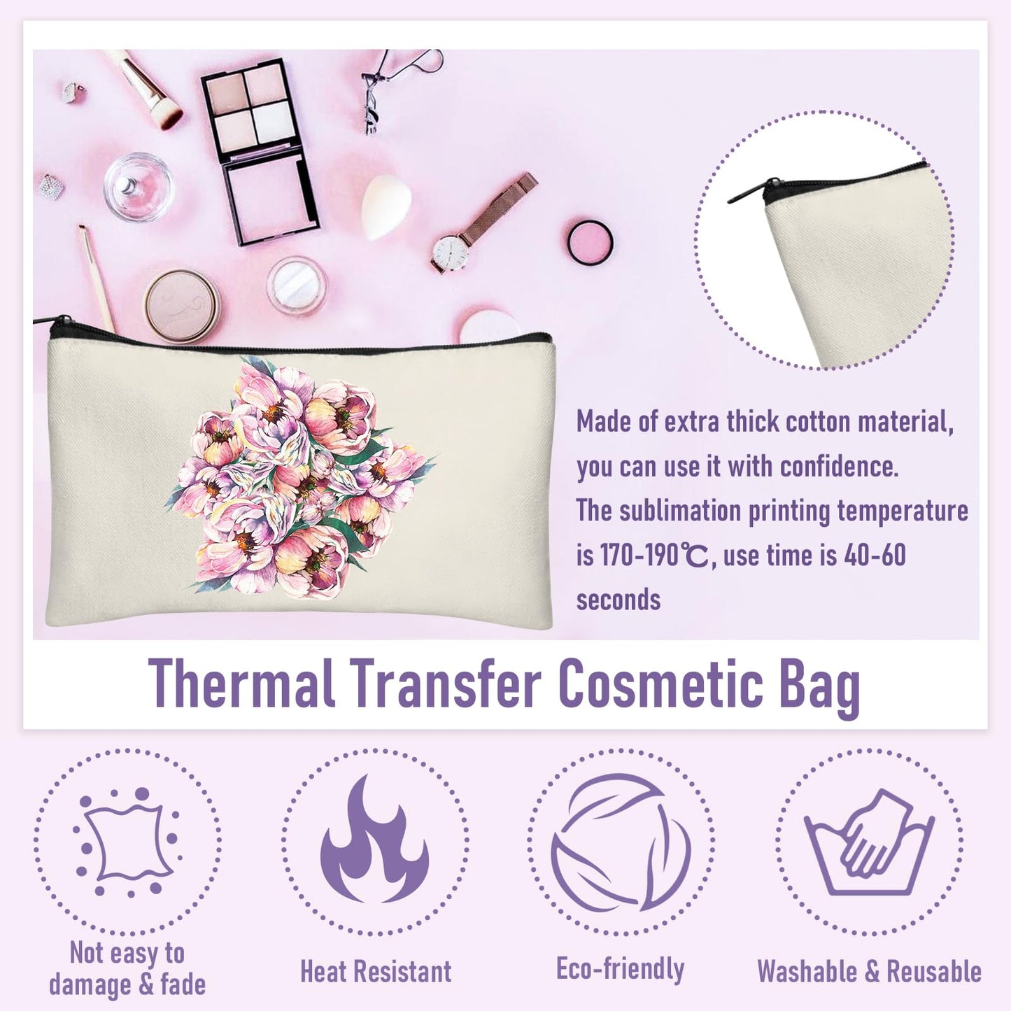 Legigo 20 Pack Blank DIY Craft Bag Canvas Pencil Case Blank Makeup Bags- Beige Canvas Pencil Pouch Bulk Canvas Cosmetic Bag Multi-Purpose Travel Toiletry Bag Canvas Zipper Bags 8.3 × 5 Inch