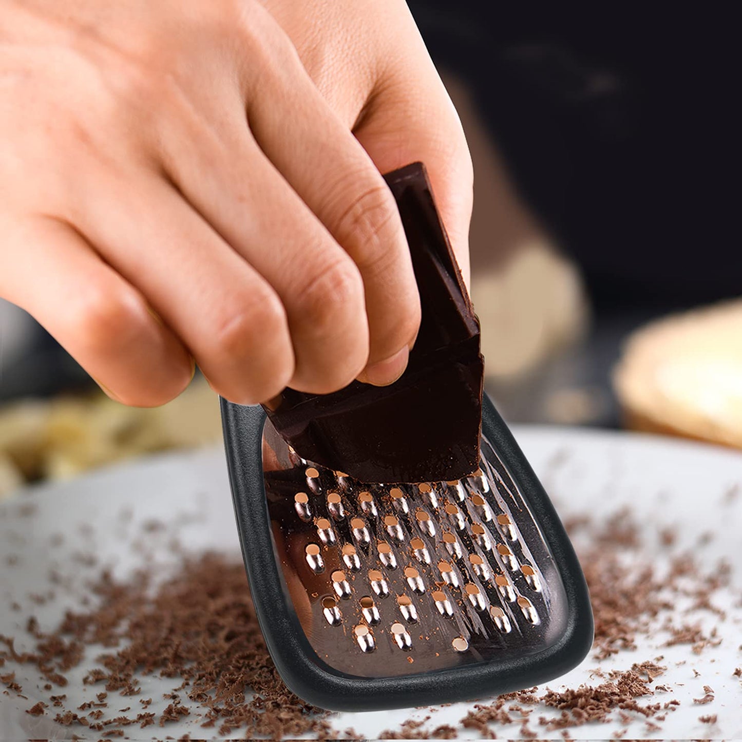 Kitchen Gadgets Set 5 Pieces, Space Saving Cooking Tools Kitchen Accessories - Fruit/Vegetable Peeler, Cheese/Chocolate Grater, Bottle Opener, Pizza Cutter, Garlic/Ginger Grinder Gift Set (Black)